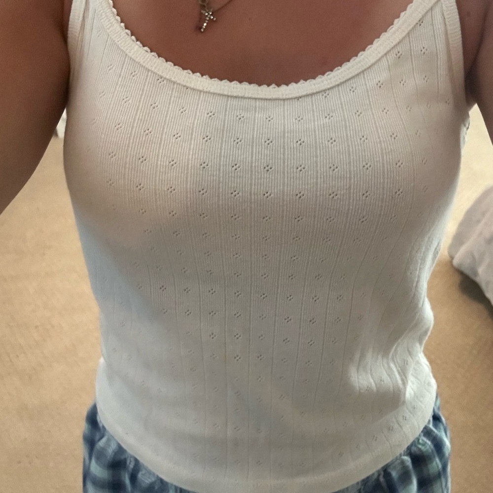 Cream Ribbed Tank Top - Picture 2 of 2